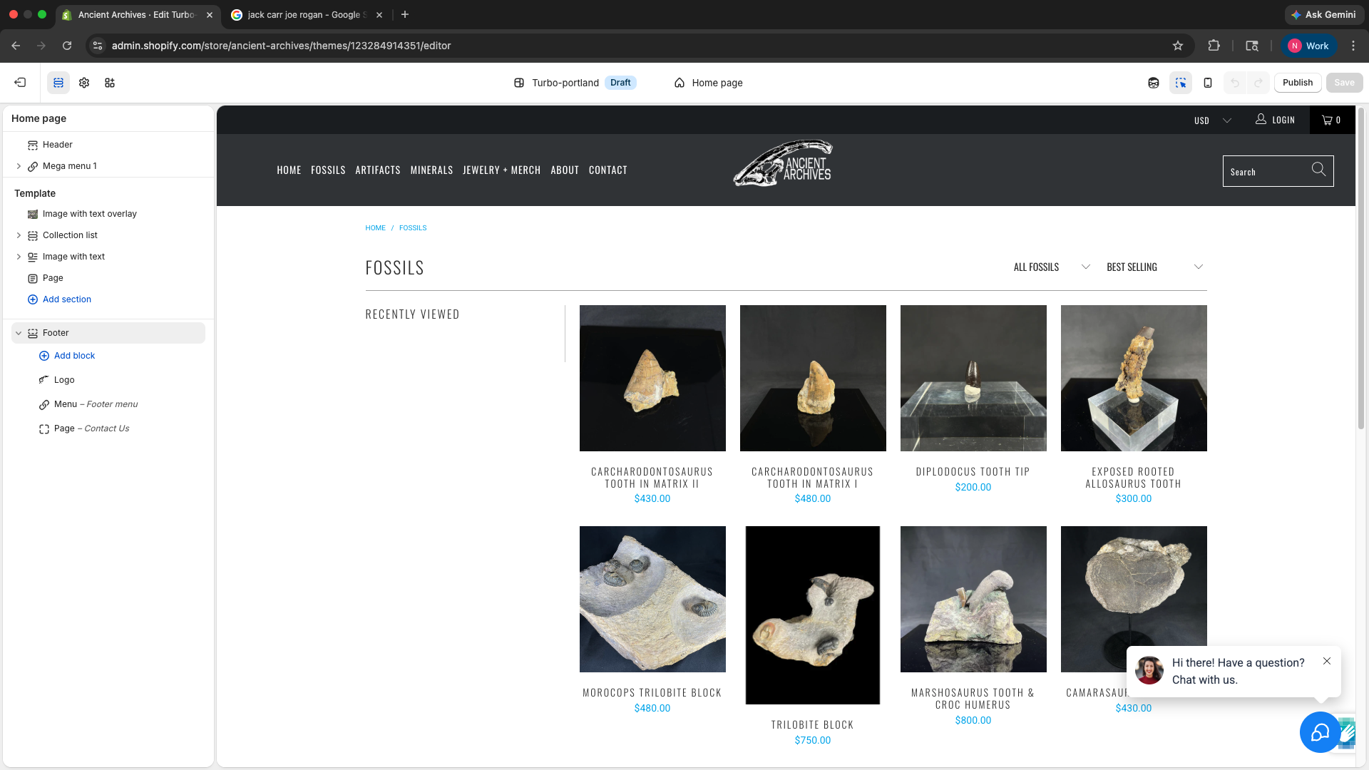 Ancient Archives old collection page - Turbo Portland theme