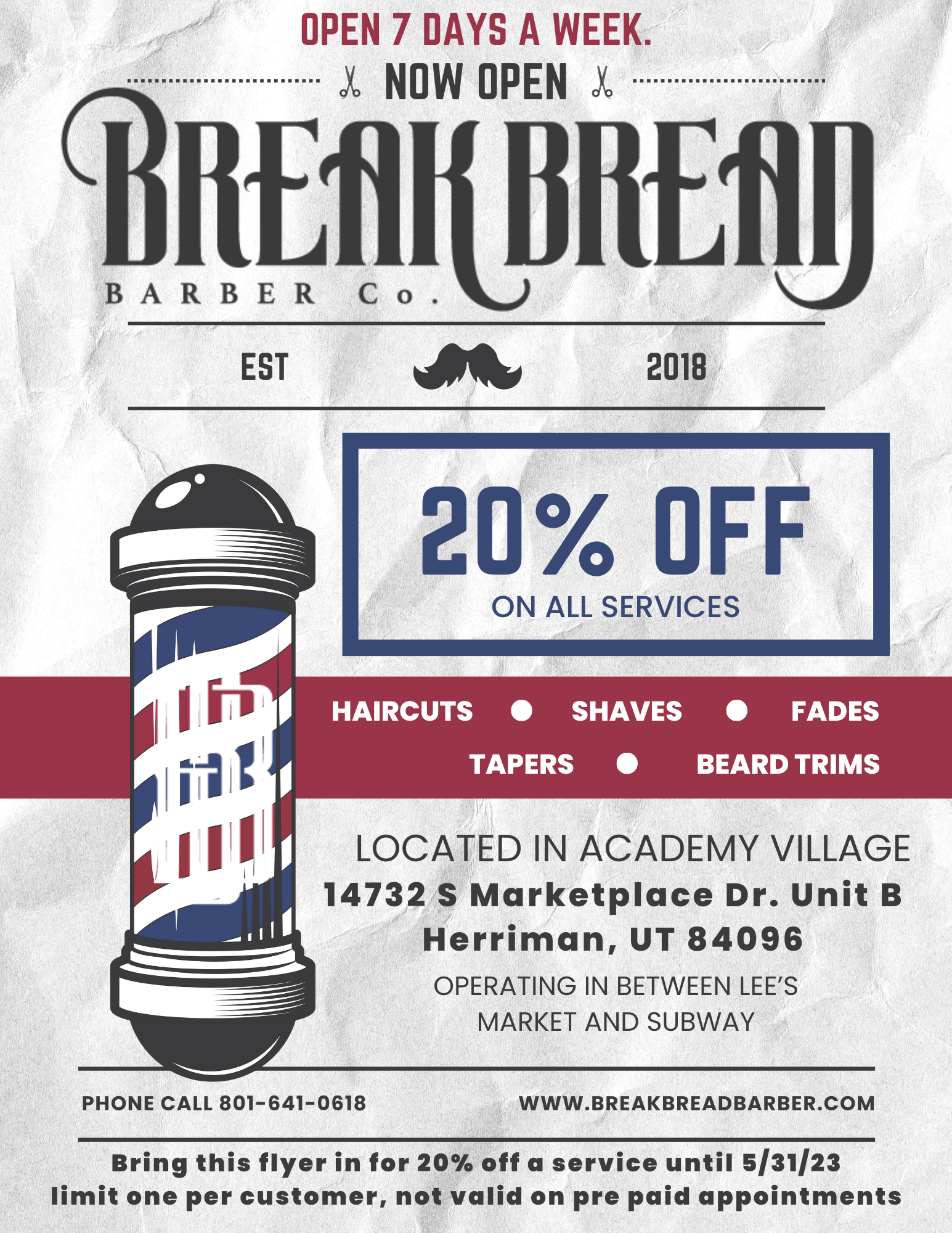 Break Bread Barber digital design