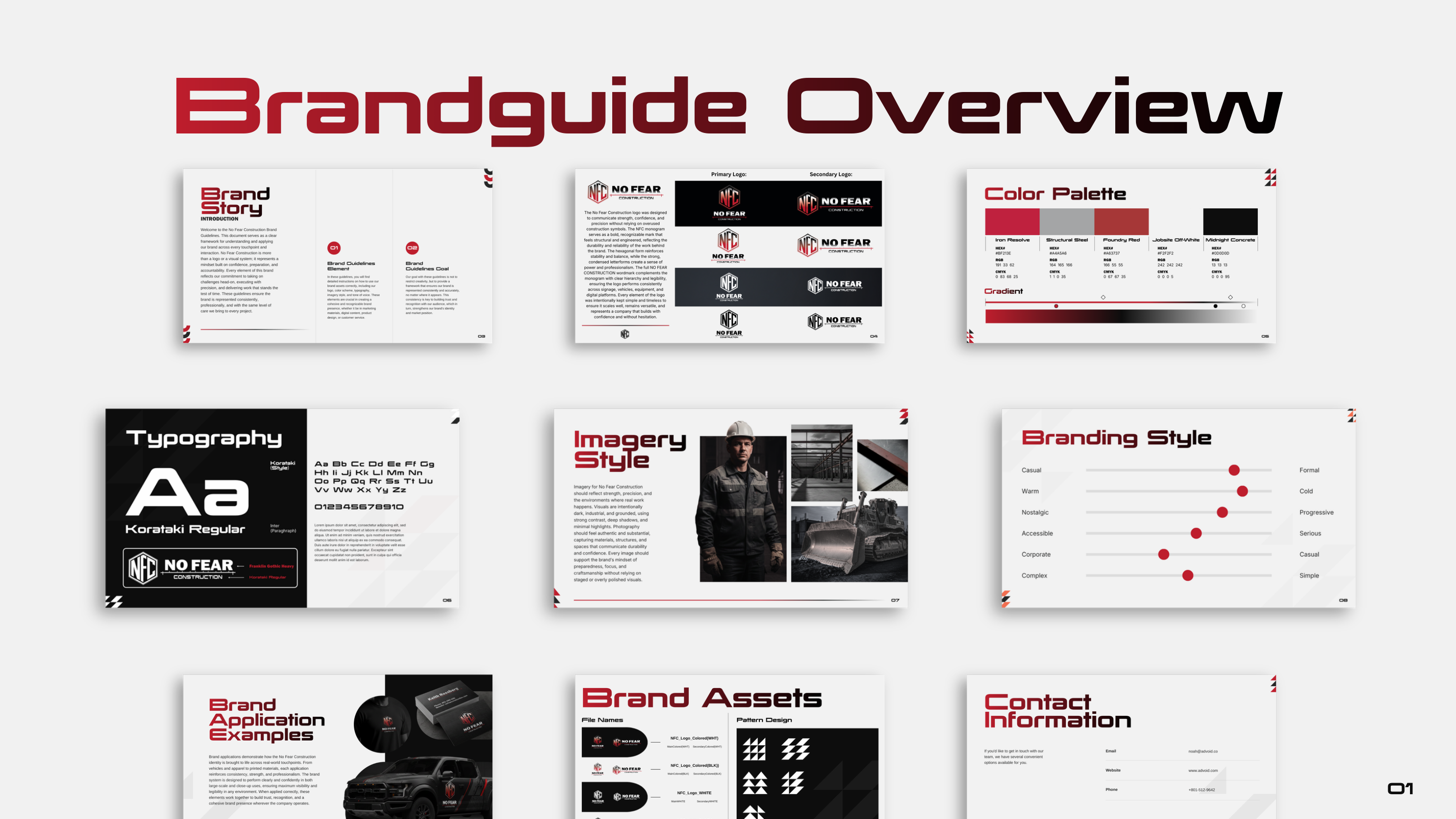 No Fear Construction brand applications