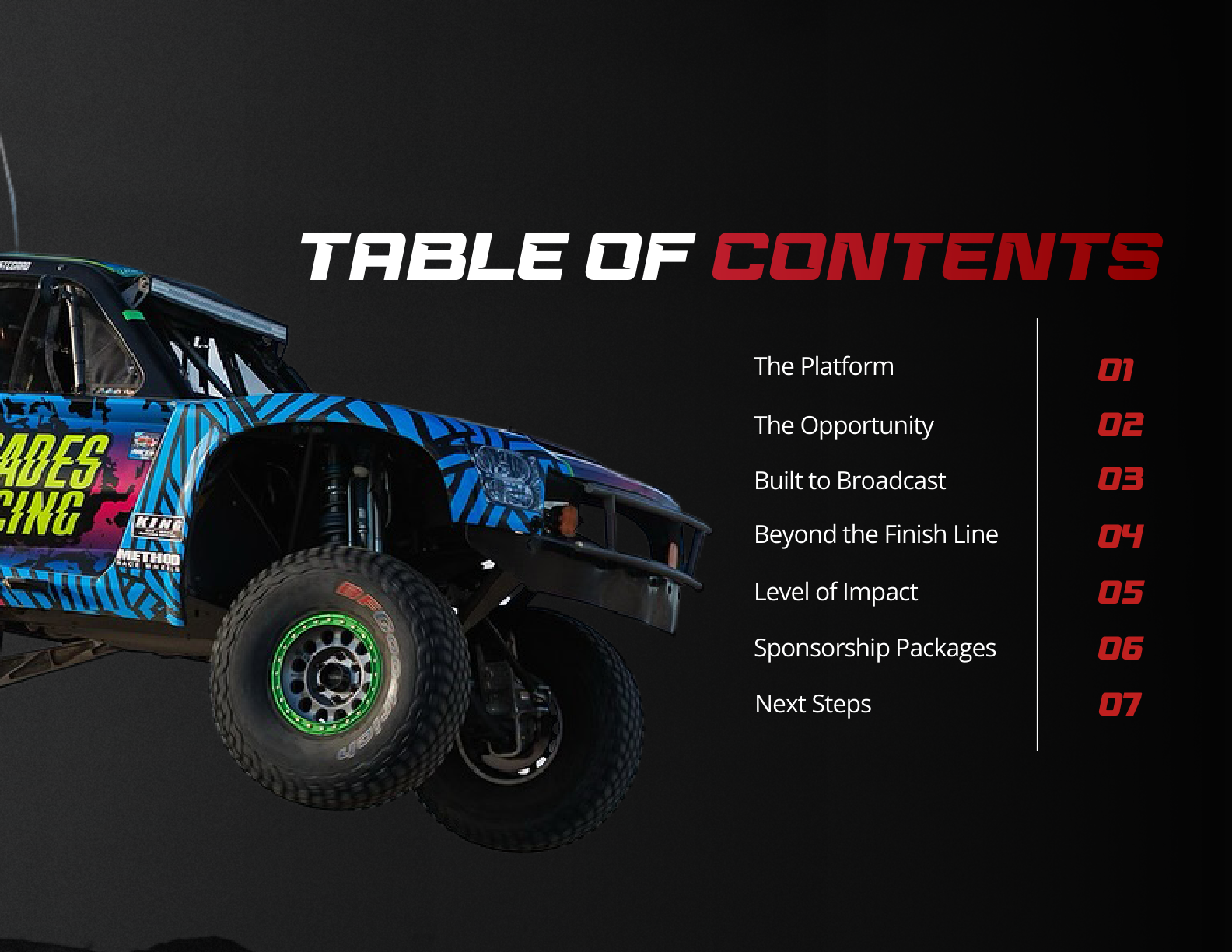 Renegades Racing tier presentation